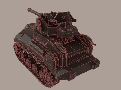 Low-poly sci-fi heavy tank Low-poly 3D model