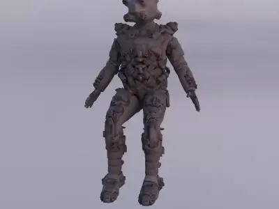 Scifi Soldier - RIGGED Free low-poly 3D model
