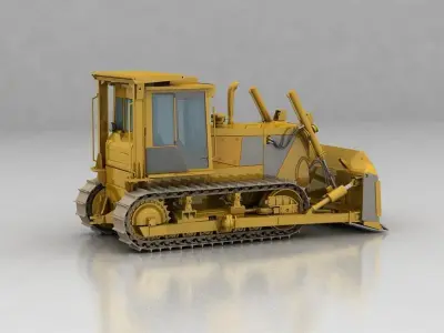Bulldozer for construction sight 3D model