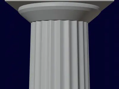 Ancient Column Internally Rounded  Low-poly 3D model