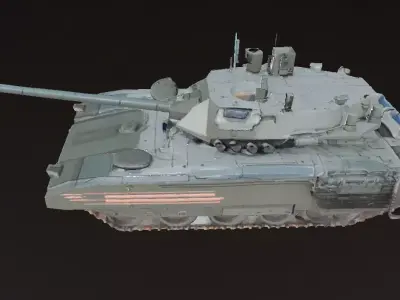 Gray Steel Battle Tank 3D Model Low-poly 3D model