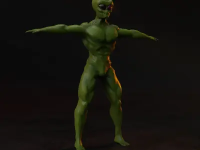 Chad Alien Low-poly 3D model