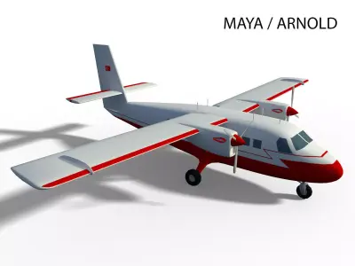 DHC-6 TWIN OTTER Low-poly 3D model purchase