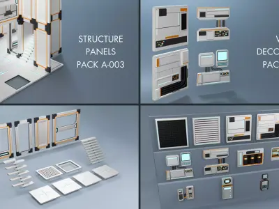 Ultimate Low Poly Sci-Fi Asset Library - 351 Assets Low-poly 3D model
