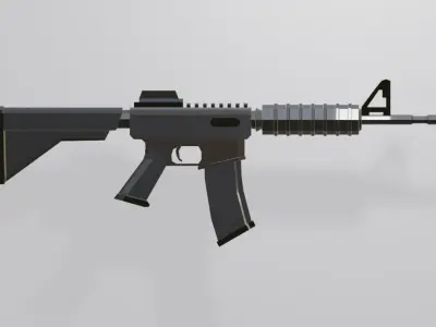 gun Modern Firearms Pack 5 Weapons Low-poly 3D model