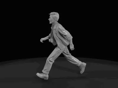 1-87 HO Figure 1950 Teen Running Printable STL 3D print model
