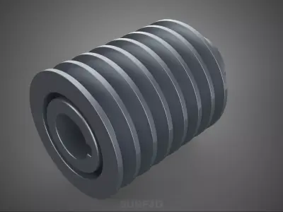 STANDARD 7 SEVEN SEPTUPLE GROOVE TRACK PULLEY SHEAVE WHEEL VBELT 3D model