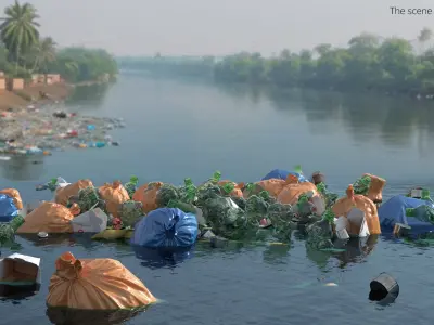 Trash Concentration Area at Sea 3D model