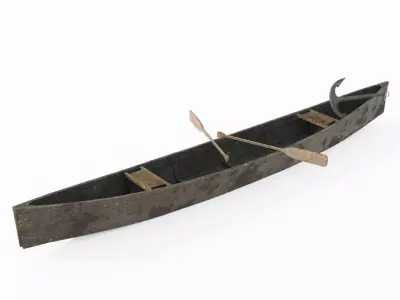 Ancient watercraft canoes 3D model