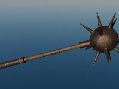Morning Star - Old Rusty Medieval Weapon  3D model