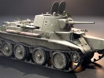 BT-7 - WW2 Soviet Light Tank Low-poly 3D model