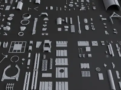 Kitbash Kit - 400 Original Star Wars Parts 3D model
