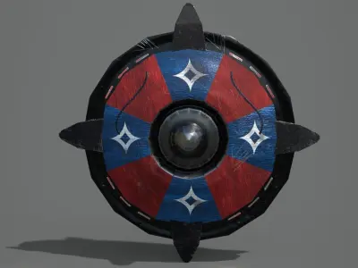 Low Poly Buckler shield Low-poly 3D model