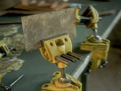 Used retro vintage clamping vises industrial tool da1 Low-poly 3D model