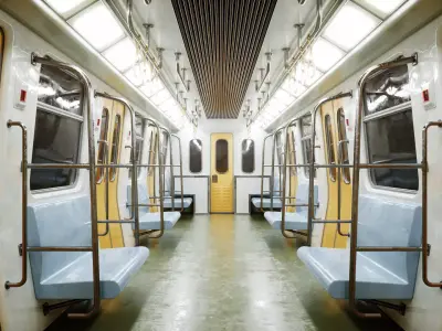 Subway Interior Low-poly 3D model