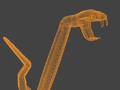 rigged 3d snake Low-poly 3D model