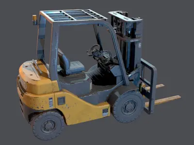 Industrial Forklift Low-poly 3D model purchase