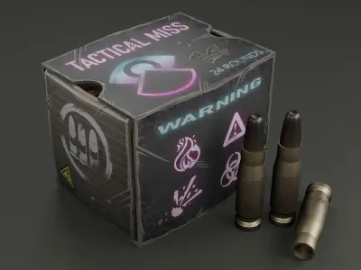 Rifle Ammo Low-poly 3D model