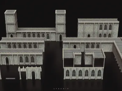 Medieval Kitbash 02 Low-poly 3D model purchase
