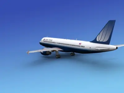 Airbus A320 United Airlines 2 3D model