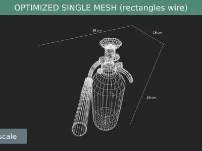 Extinguisher 1987 Low-poly 3D model