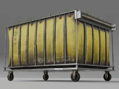 Industrial Soil Bag Cart  Game Ready Low-poly 3D model