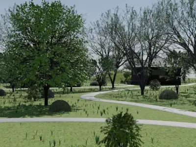 Serene Mountain Village 3D model purchase