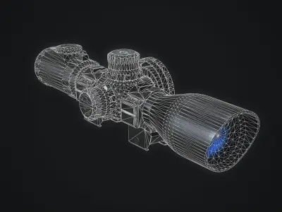 Sniper Scope UTG Accushot EZ-Tap Low-poly 3D model