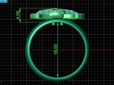  Ring skull and bones Adams head with diamonds 335 3D print model