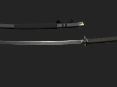 Katana of a Samurai  Low-poly 3D model