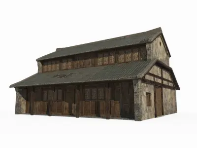 Asian Ancient Architecture Warehouse 3D model