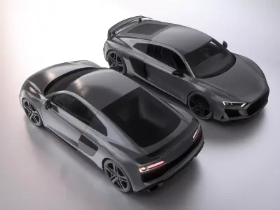 Modern Sport Supercar - Game Ready Mid-poly with 4 LODs Low-poly 3D model
