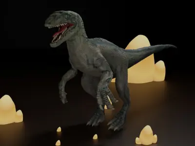 velociraptor dinosaur Free 3D model