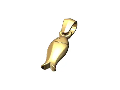Simple fish bait pendant charm with bail 3D print model