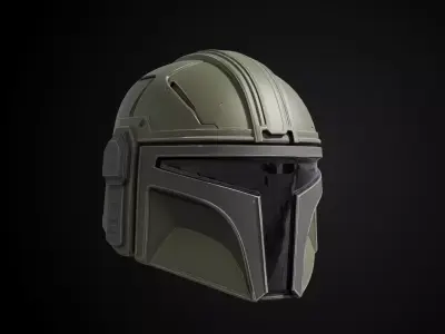 Stylized Interstellar Bounty Hunter Helmet - Astro Mercenary 3D print model