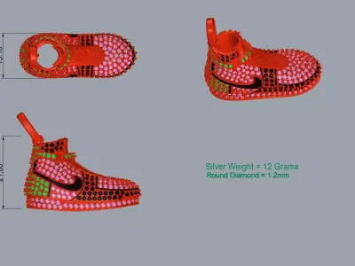 Nike Shoes diamond Pendant  3D print model