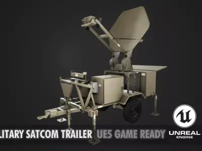 Military Satcom Transportable Terminal Low-poly 3D model