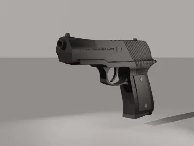 Pistol gun Low-poly 3D model