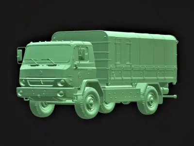 army goods and passenger truck 3D print model