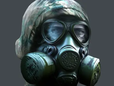 Gas mask helmet 3d model military combat Low-poly Low-poly Low-poly 3D model