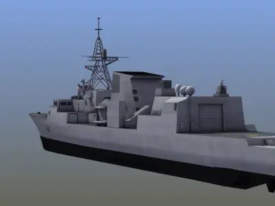 Halifax Frigate Low-poly 3D model