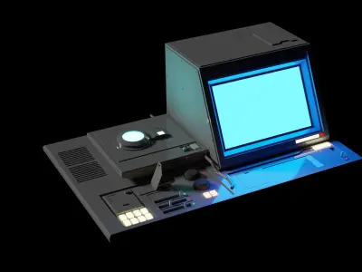 4 Sci-Fi Computers - Control Panels Pack 3D model