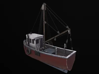 3D Boat - Low poly Low-poly 3D model
