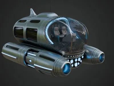 Tourist Submersible with Bubble-Shaped Cockpit 3D model