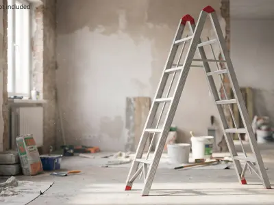 Aluminum Folding Ladder 5 Step 3D model
