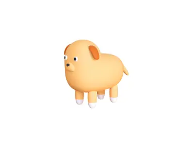 Low-Poly Dog Animated - Fun World Animal Low-poly 3D model