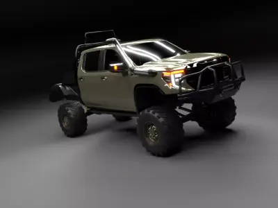 Off Road Pickup Truck 4x4 Rigged Game Ready Vehicle 3D Model 3D model
