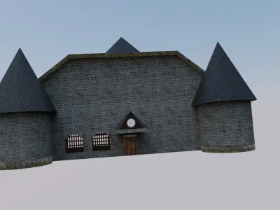 Medieval Library Model Realistic Low-poly 3D model