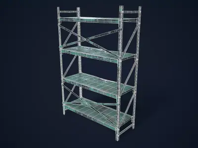 Metal Industrial Shelf 3D model 3D model