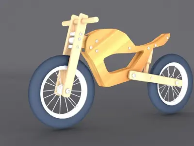 Wooden Motorcycle Bike  Low-poly 3D model